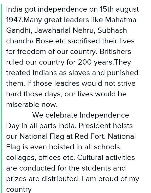 Independence day speech 2019